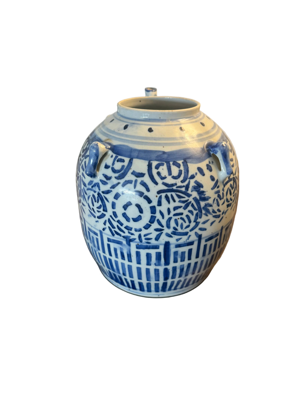 Antique Qing Dynasty Chinese Blue and White Porcelain Wedding / Water Jug