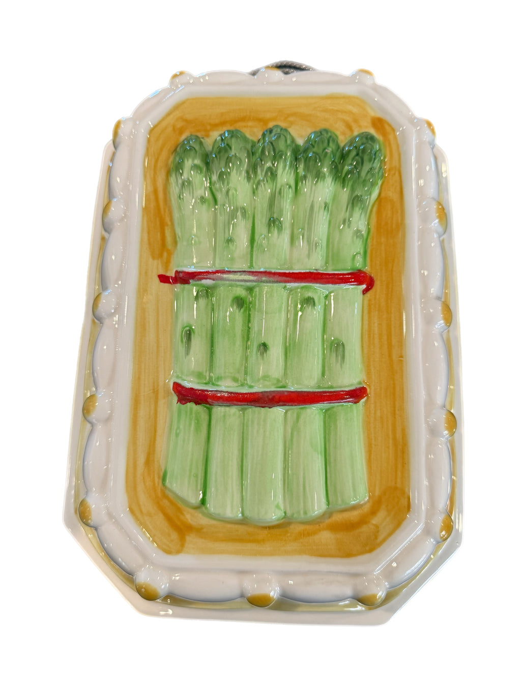 Vintage Majolica Style Asparagus Jello Mold Plaque