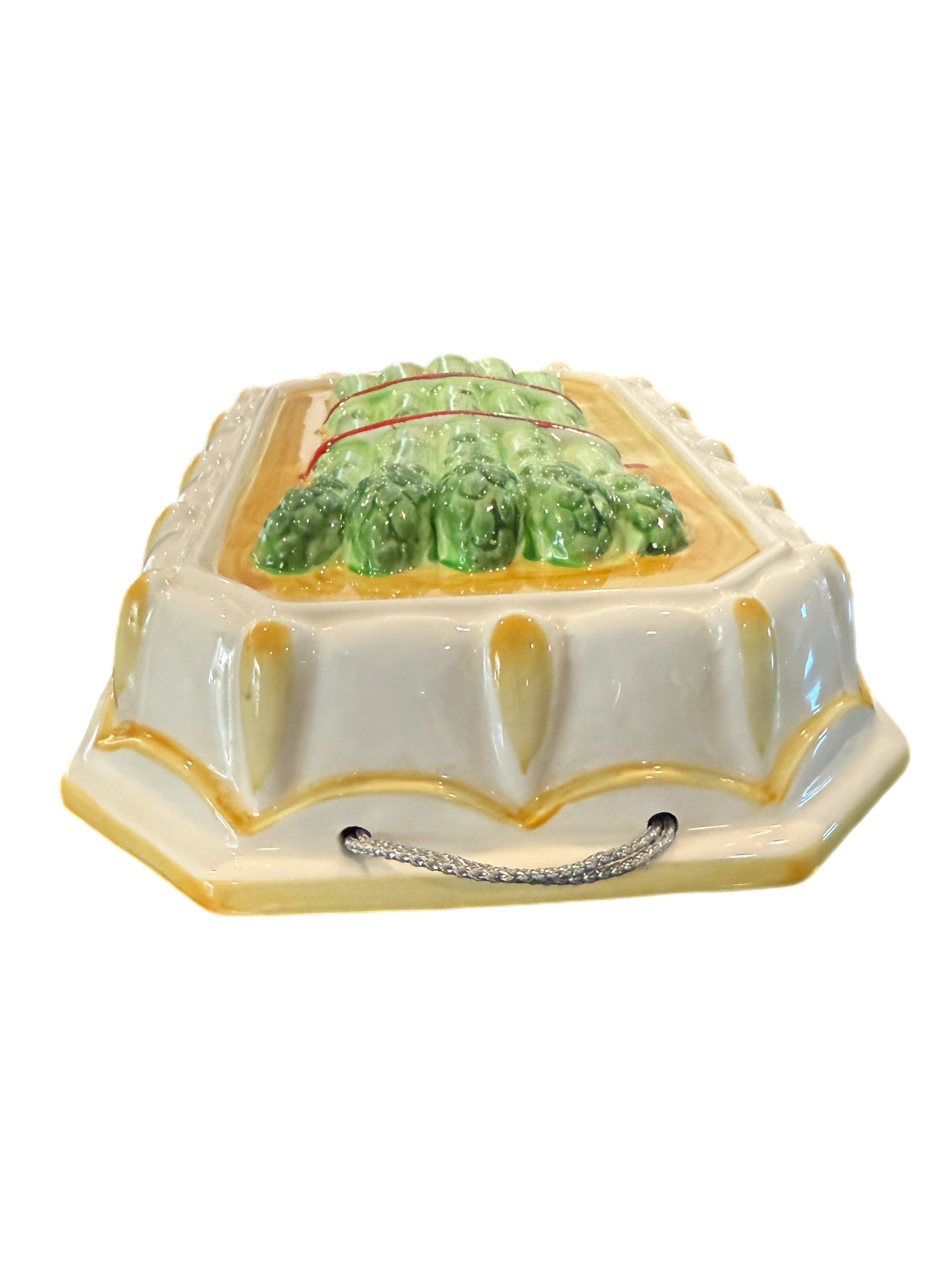 Vintage Majolica Style Asparagus Jello Mold Plaque