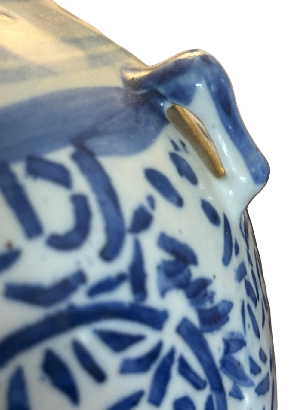 Antique Qing Dynasty Chinese Blue and White Porcelain Wedding / Water Jug