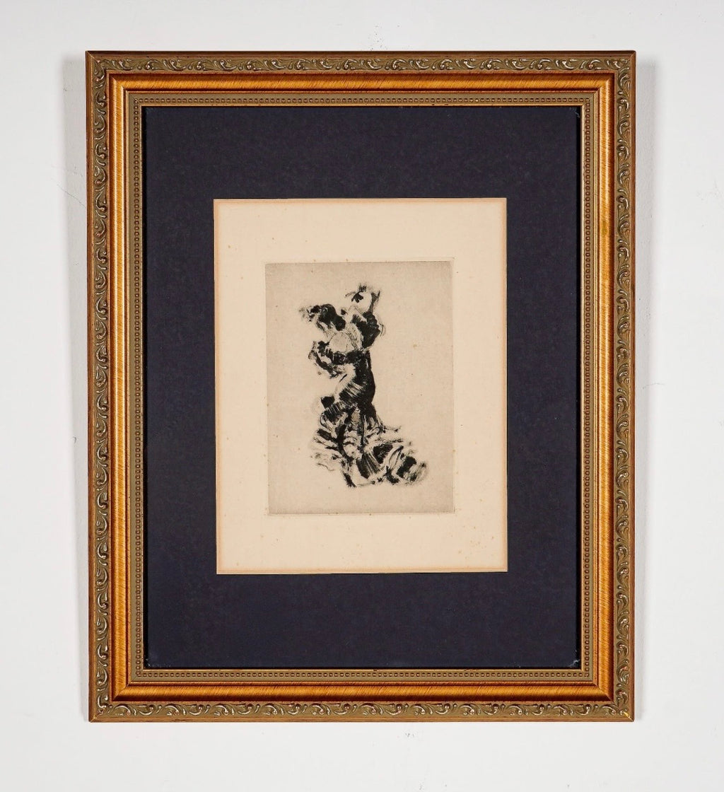 Framed Vintage Intaglio Print of Flamenco Dancer, After Roc Riera Rojas (Spanish, 1913-1992)