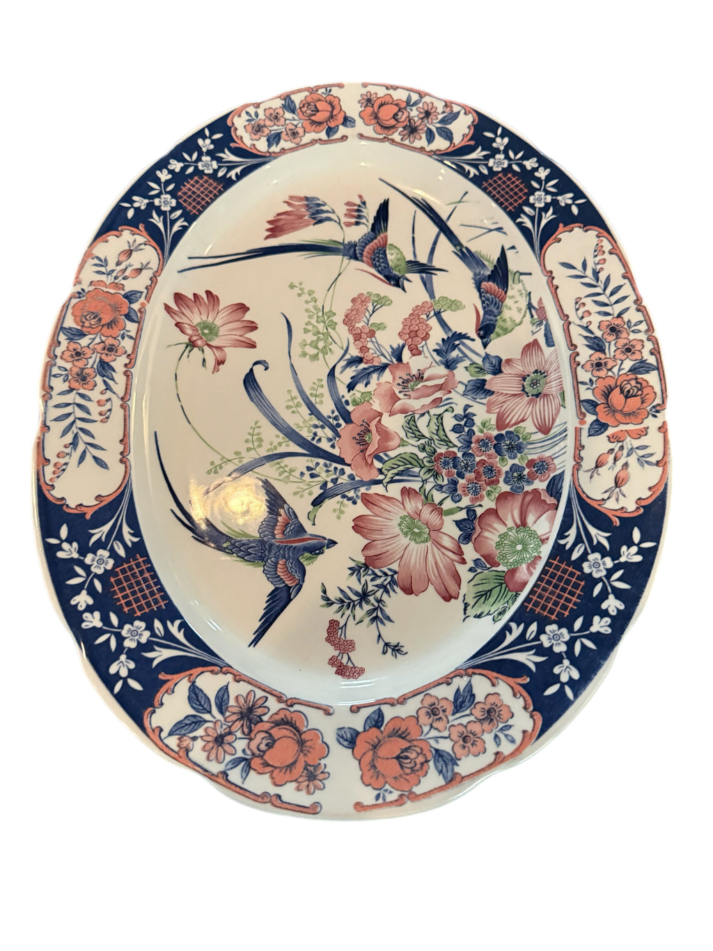 Vintage Japanese Birds of Paradise Imari Style Serving Platter