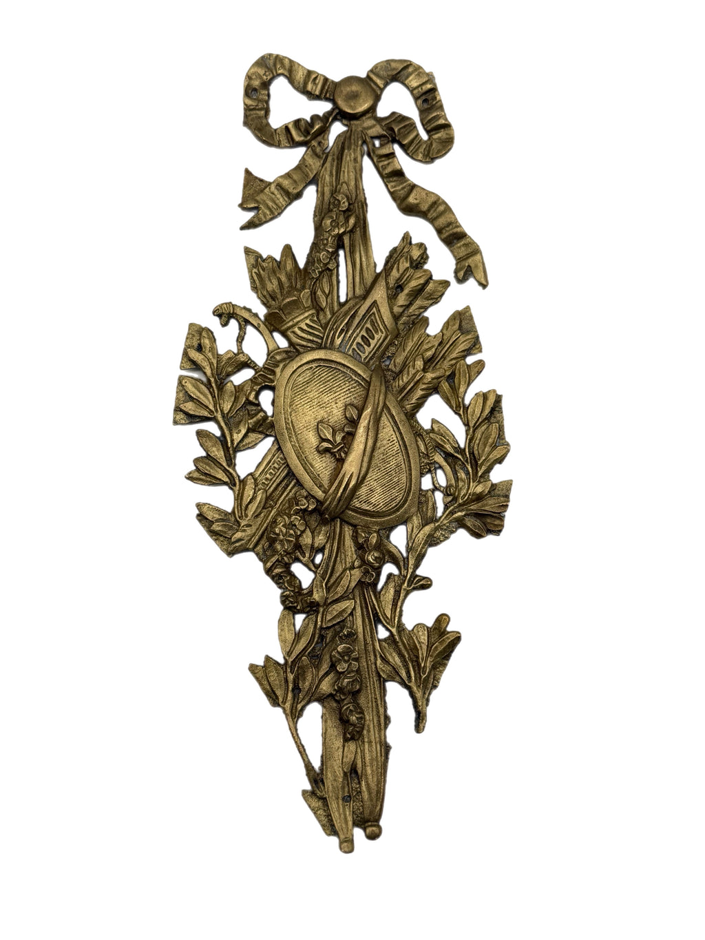 19th C. French Antique Bronze Gilt Decorative Plaque