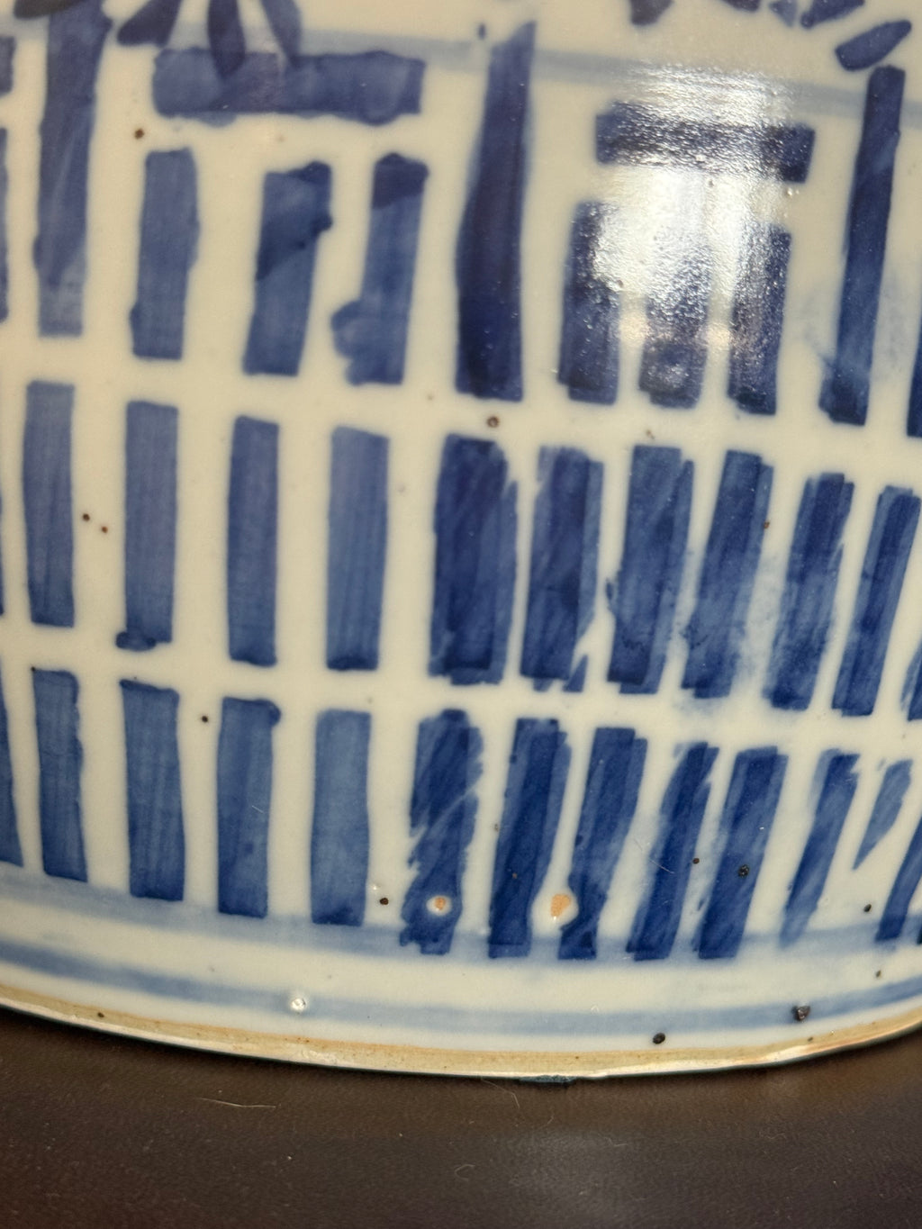 Antique Qing Dynasty Chinese Blue and White Porcelain Wedding / Water Jug