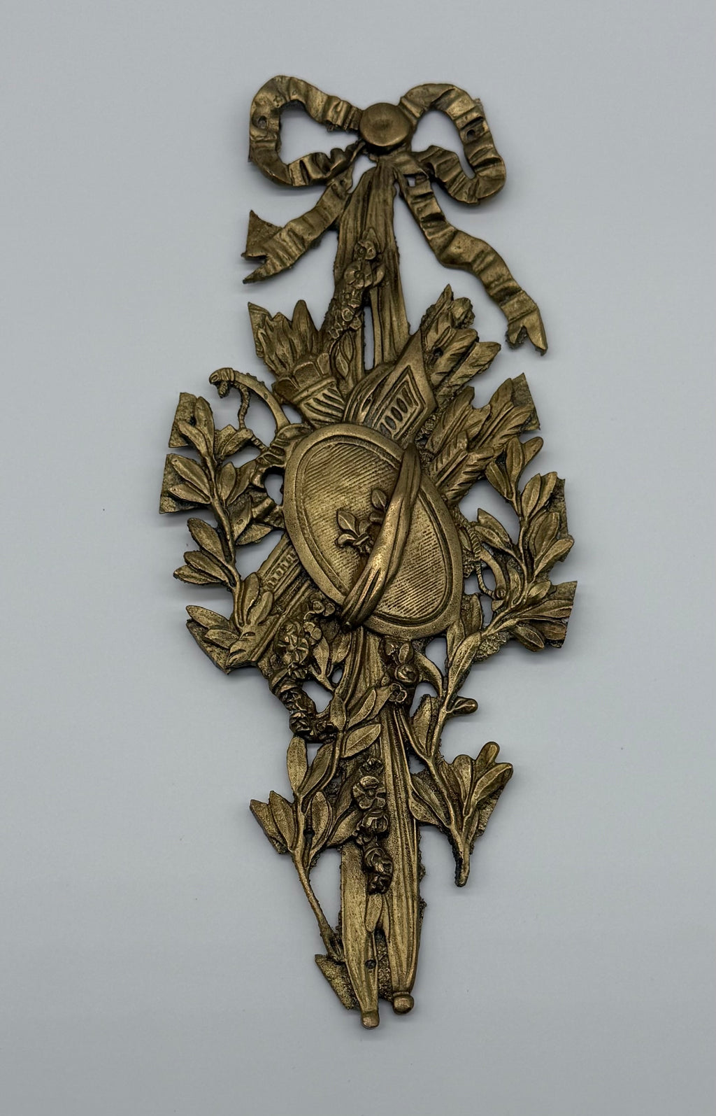 19th C. French Antique Bronze Gilt Decorative Plaque