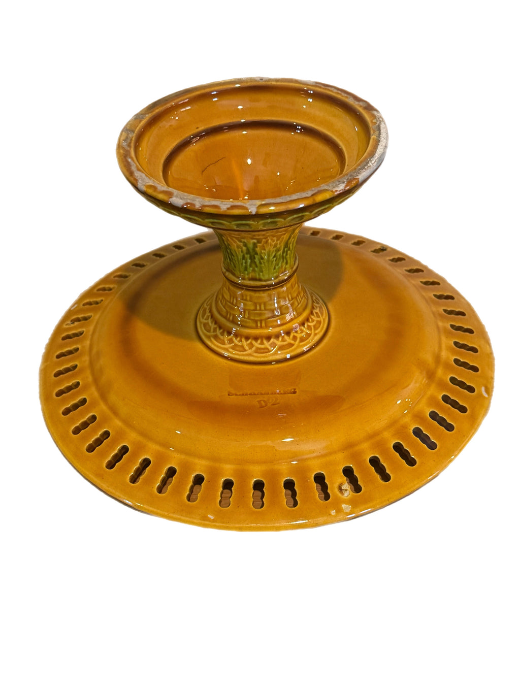 Antique 19th Century English Majolica Basketweave Dessert Service by Wittman & Roth, London (13 pcs)