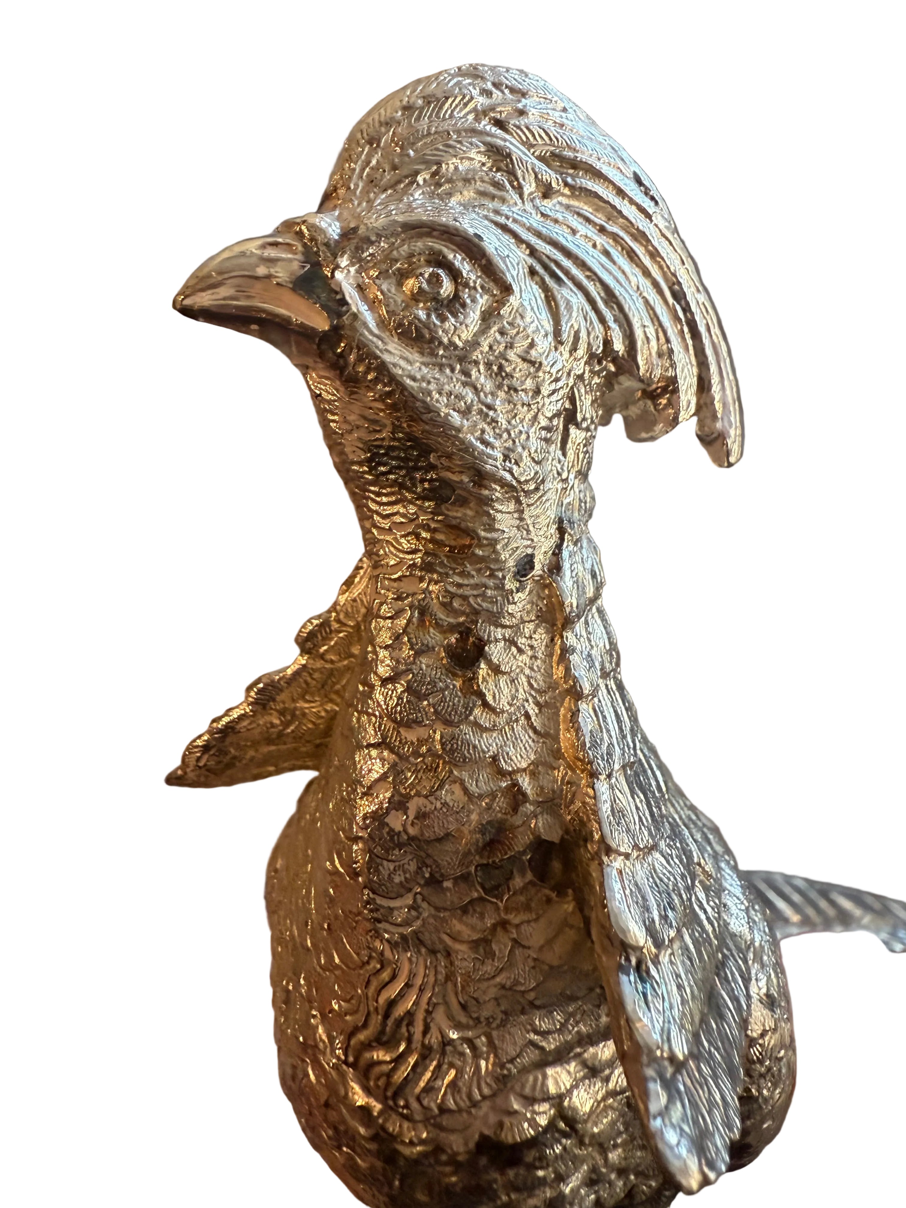 Pair of Silver Plated Pheasants