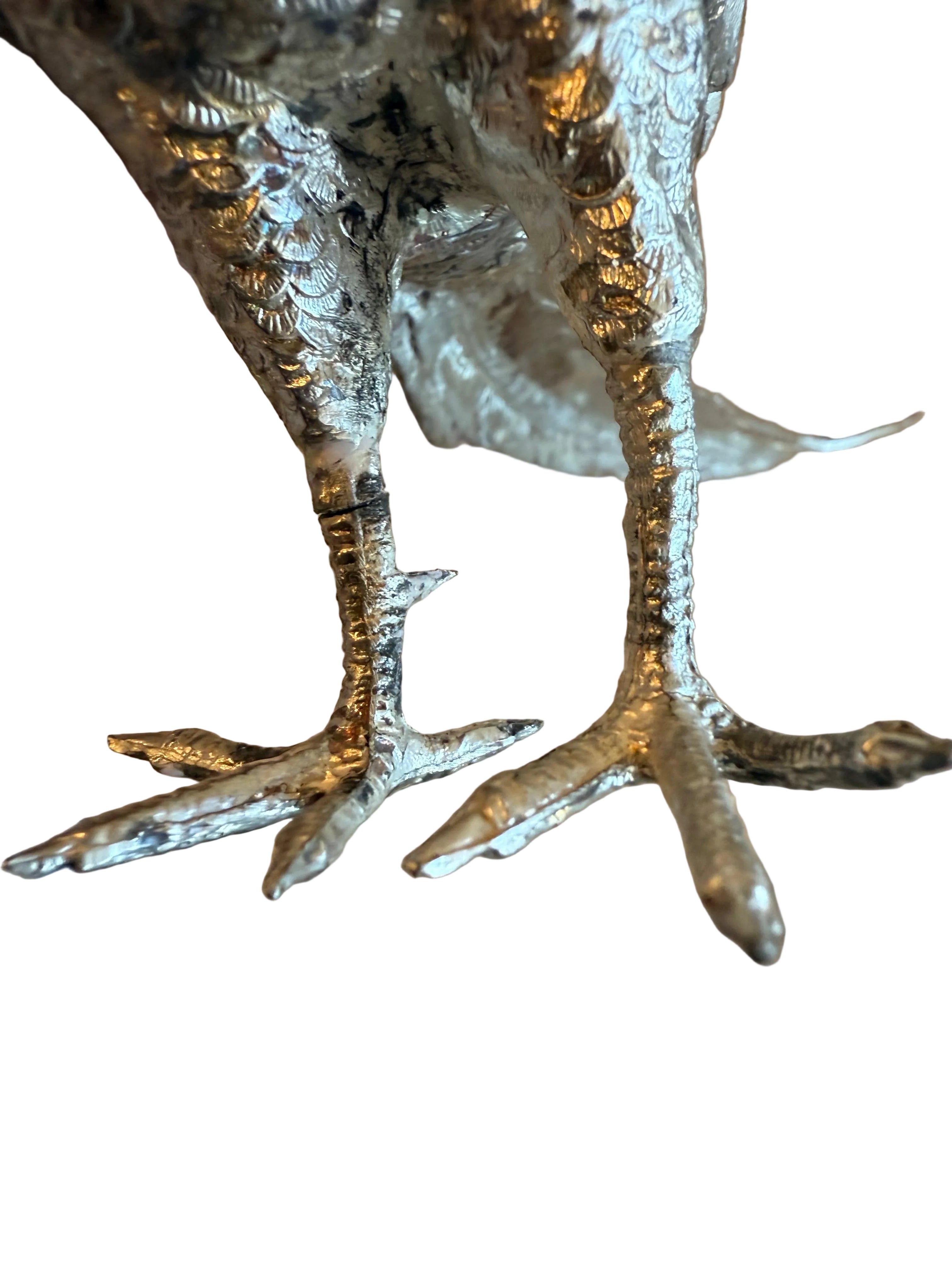Pair of Silver Plated Pheasants