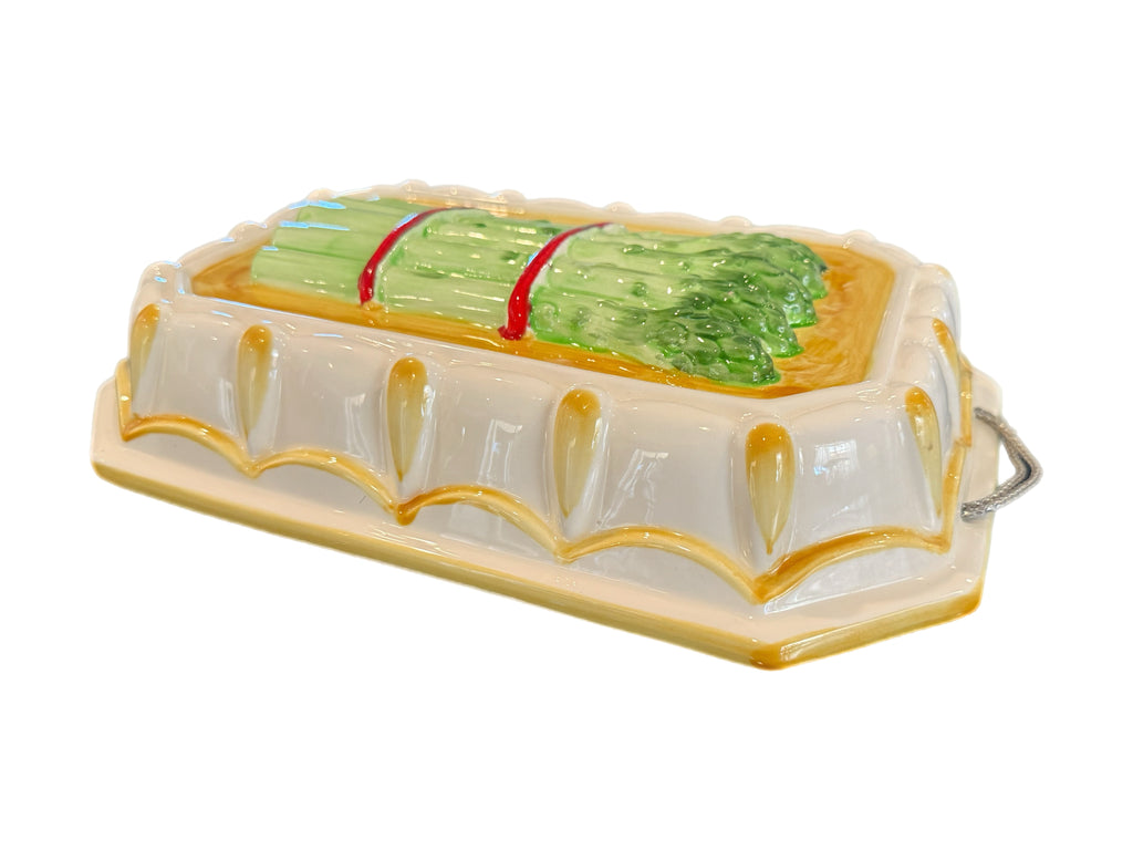 Vintage Majolica Style Asparagus Jello Mold Plaque