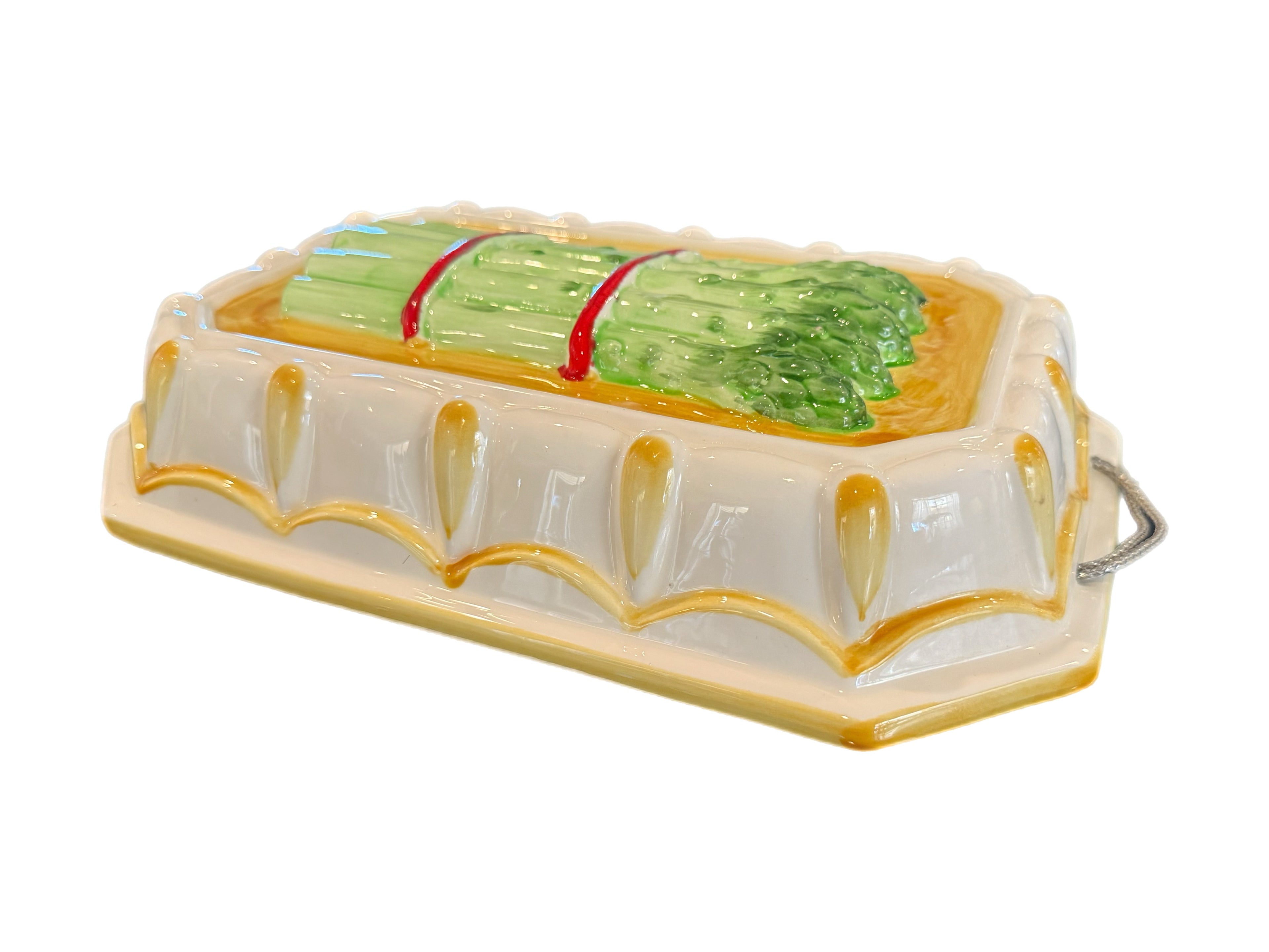 Vintage Majolica Style Asparagus Jello Mold Plaque