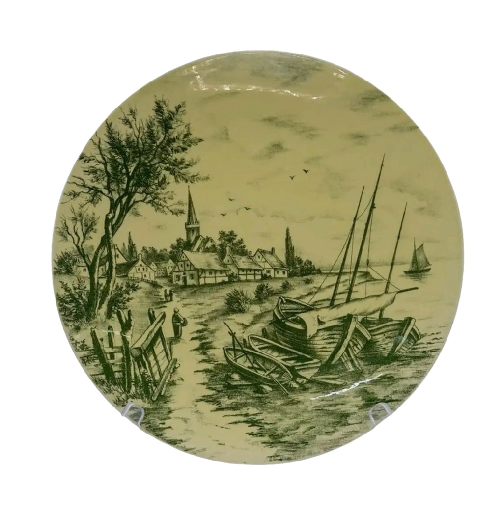 Antique Villeroy & Boch Wallerfangen 1605 Collector Plate Harbor Village Scene