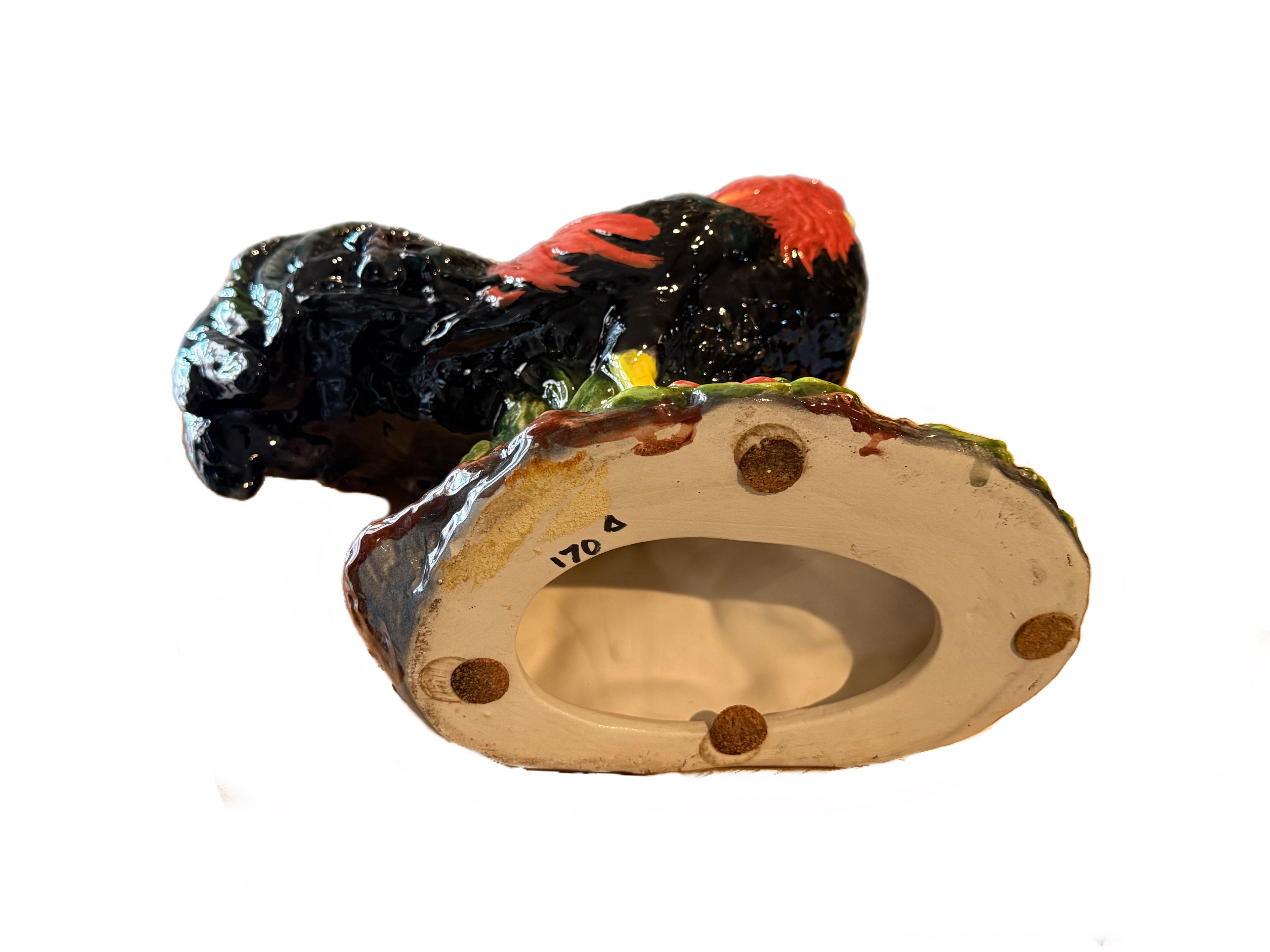 Richly-Glazed Hand-Painted Ceramic Rooster, Signed