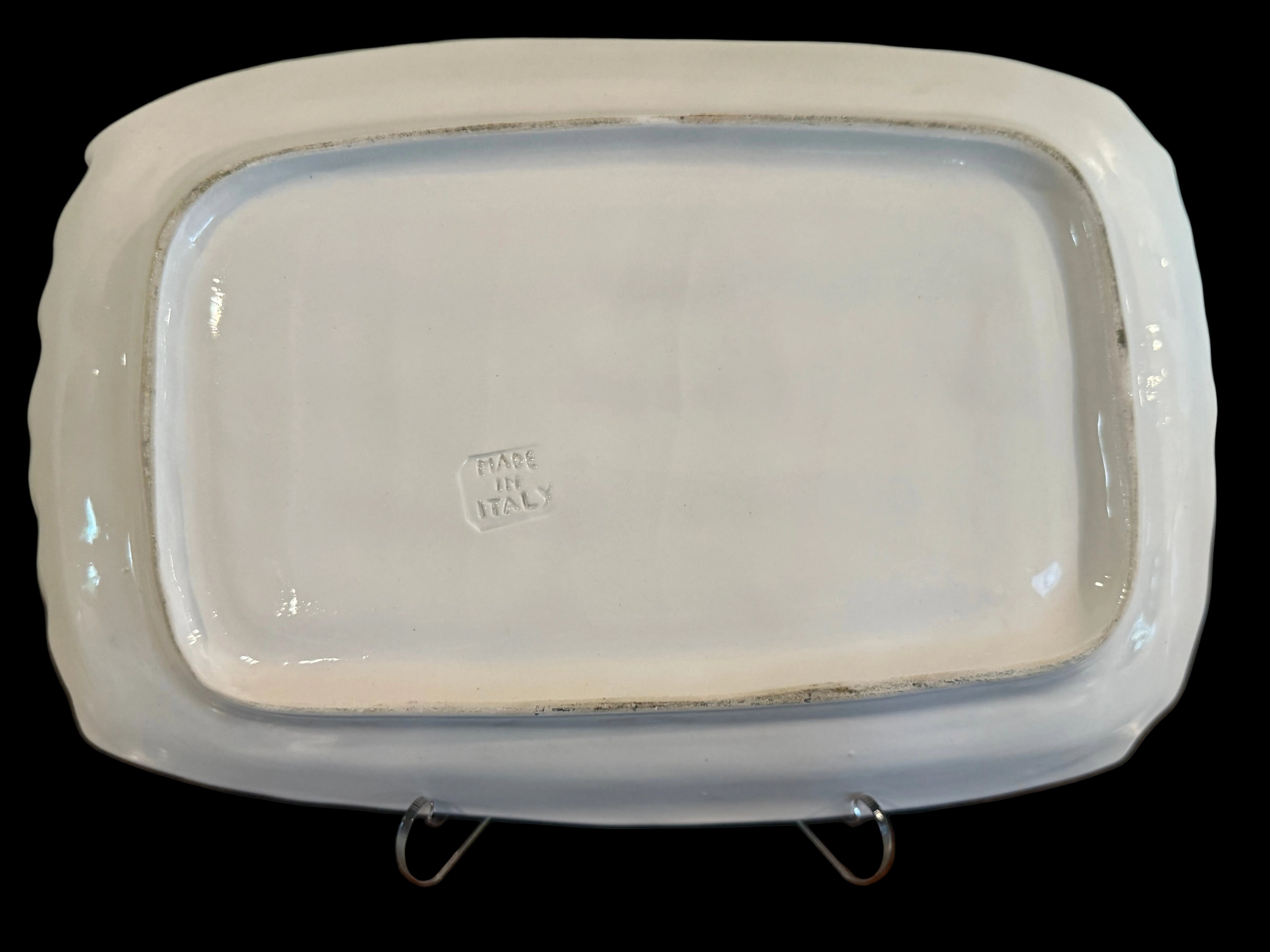 Vintage Hand-Painted Italian Majolica Asparagus Platter