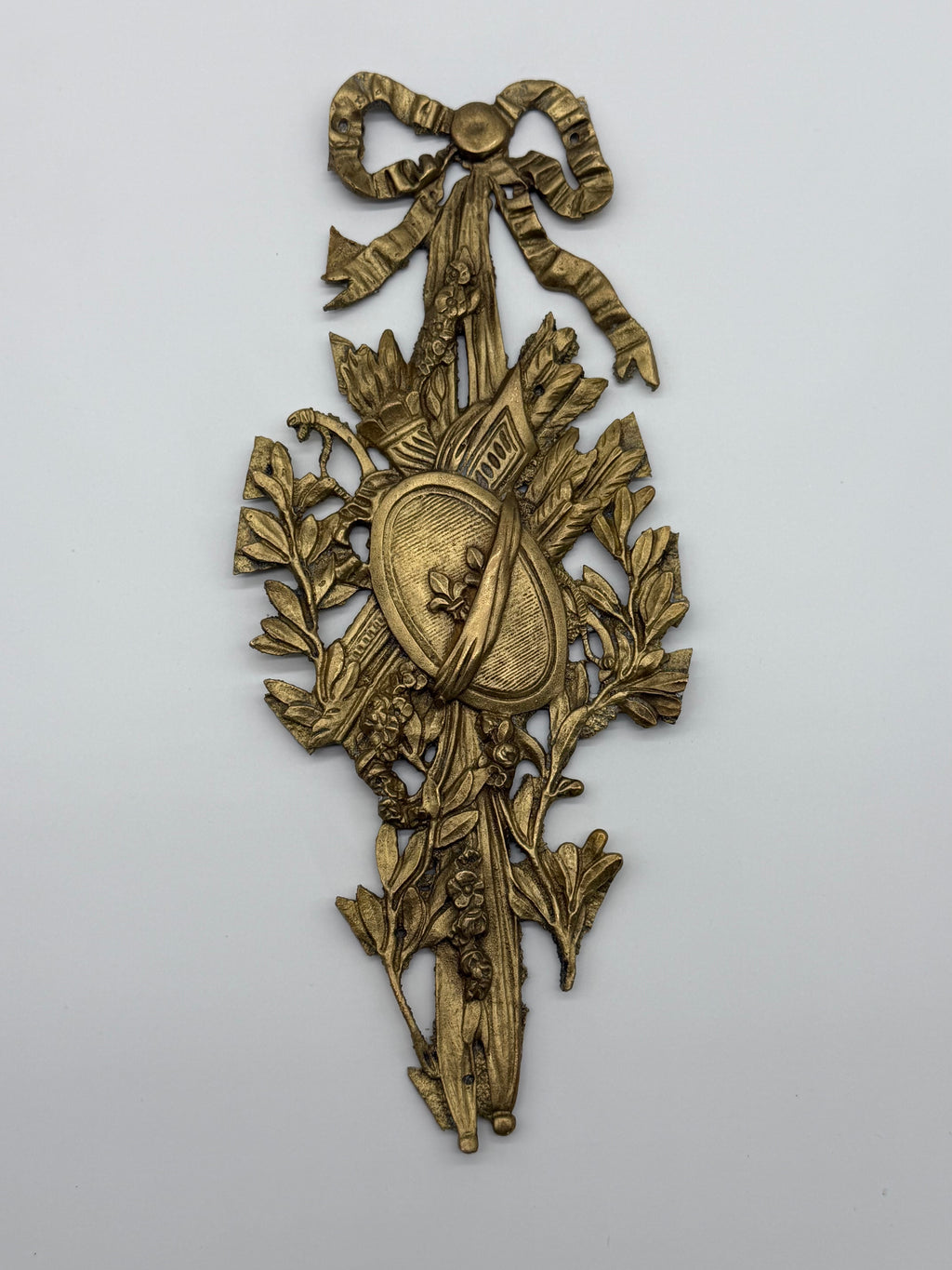 19th C. French Antique Bronze Gilt Decorative Plaque