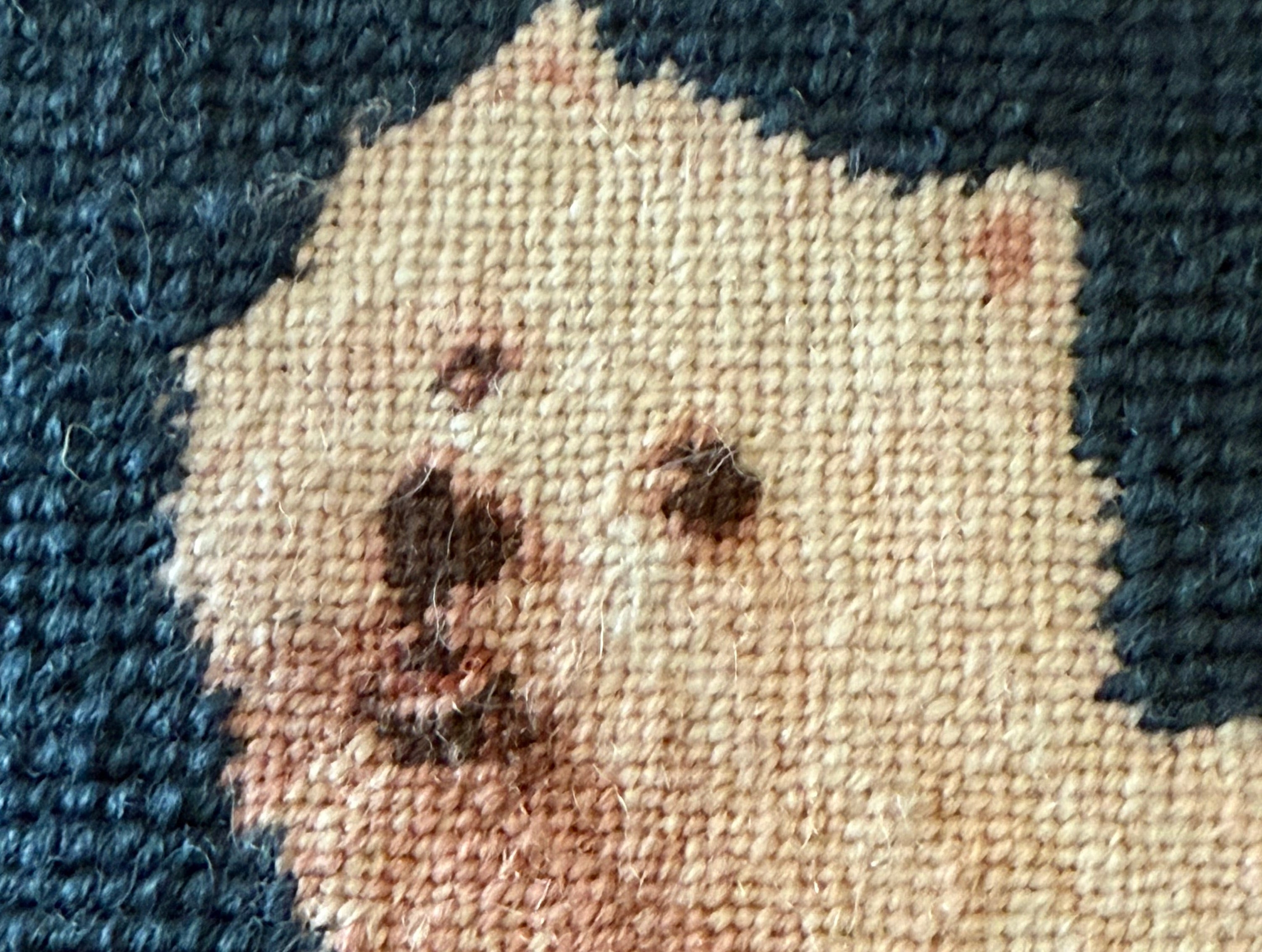 Vintage Needlepoint Westie Terrier Decorative Accent Pillow With Down Insert