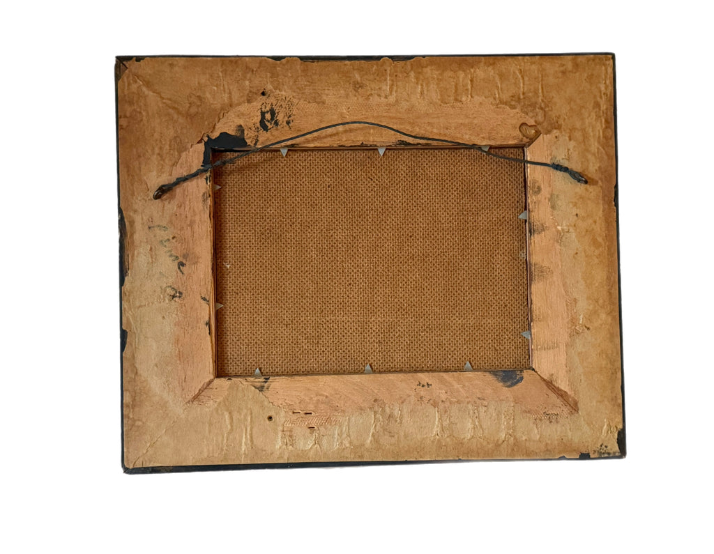 Mid 20th Century Petite European Still Life Oil in Deep Crackle Gilt Frame, Signed v. Weley
