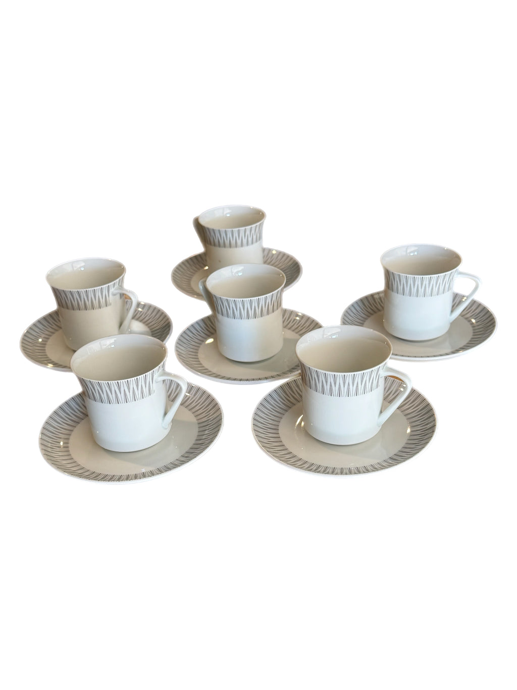Set of 6 KPM Bavaria Porcelain Demitasse Cups & Saucers