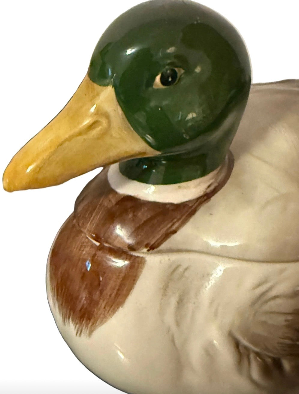 1981 Otagiri Hand-Painted Ceramic Mallard Duck Covered Tureen