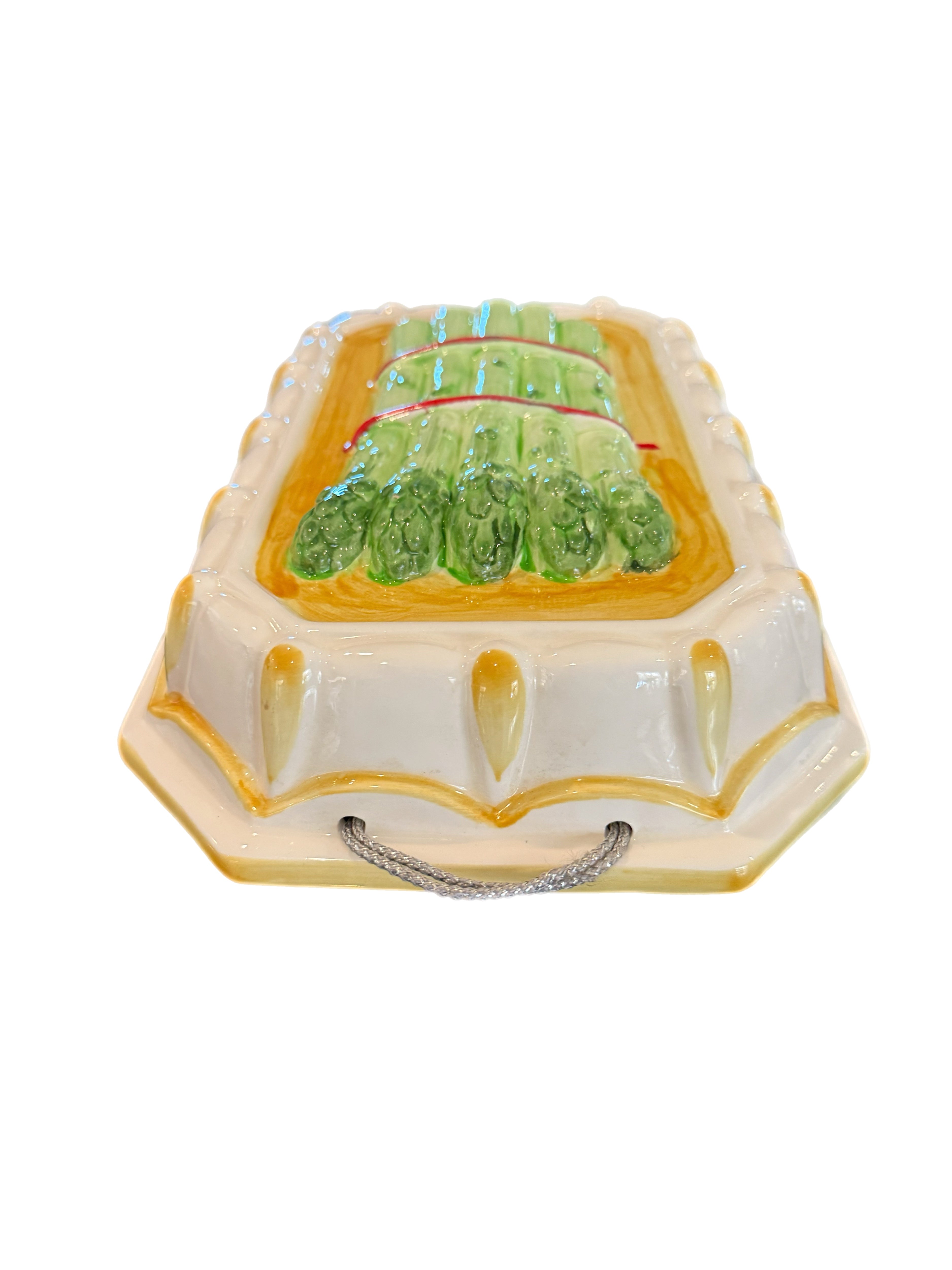Vintage Majolica Style Asparagus Jello Mold Plaque