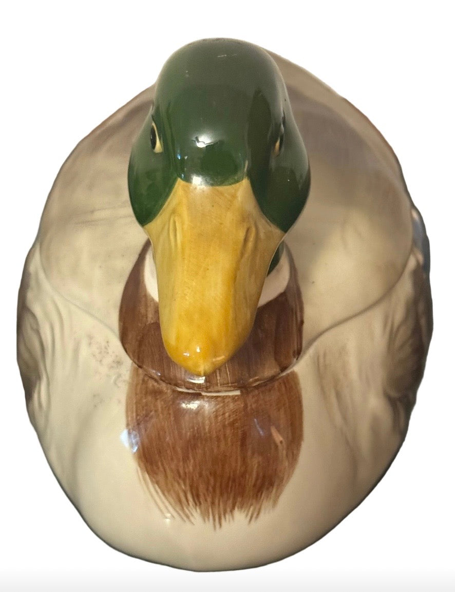 1981 Otagiri Hand-Painted Ceramic Mallard Duck Covered Tureen