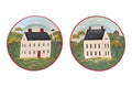 Warren Kimble Americana Folk Art Farmhouse Decorative Plate Pair