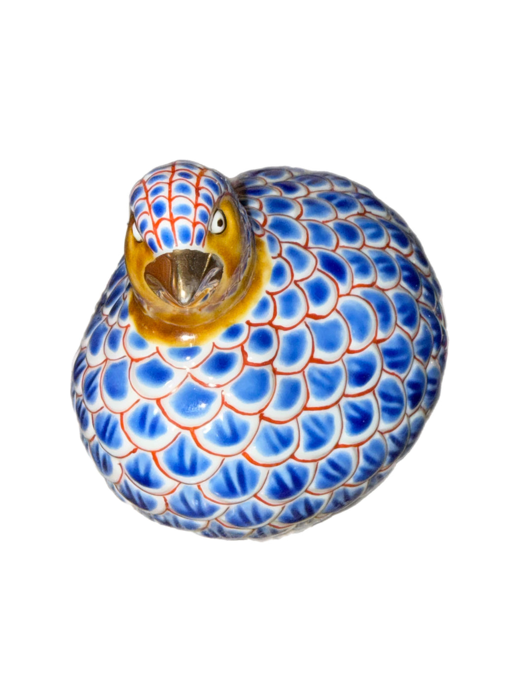 Vintage Japanese Imari Style Porcelain Quail Figurine