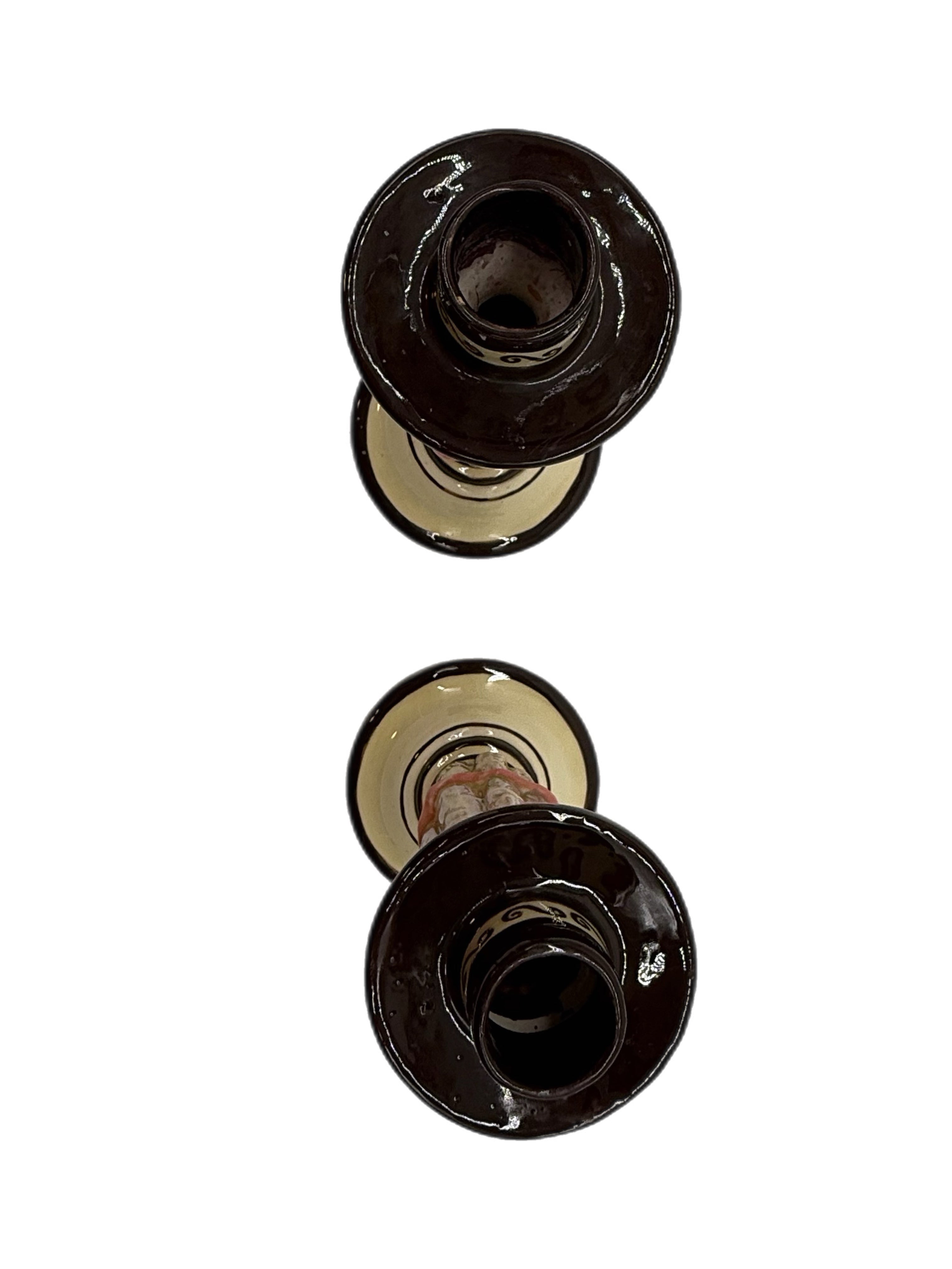 Pair of Limited Edition (1/9) Asparagus Form Studio Ceramic Candlesticks by Prince Alexander, 1981