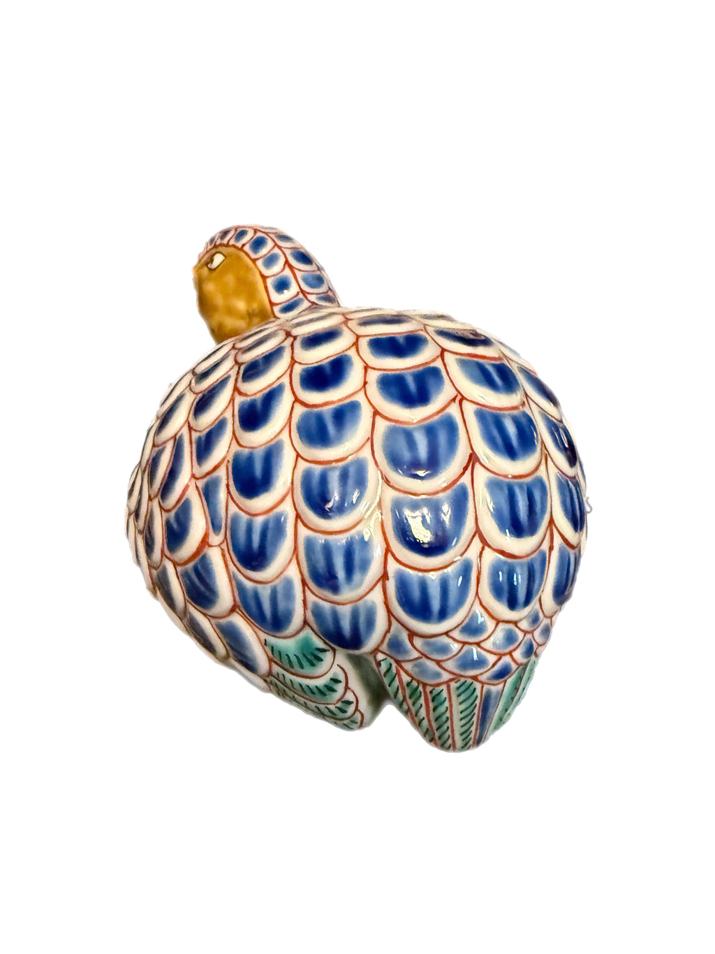 Vintage Japanese Imari Style Porcelain Quail Figurine