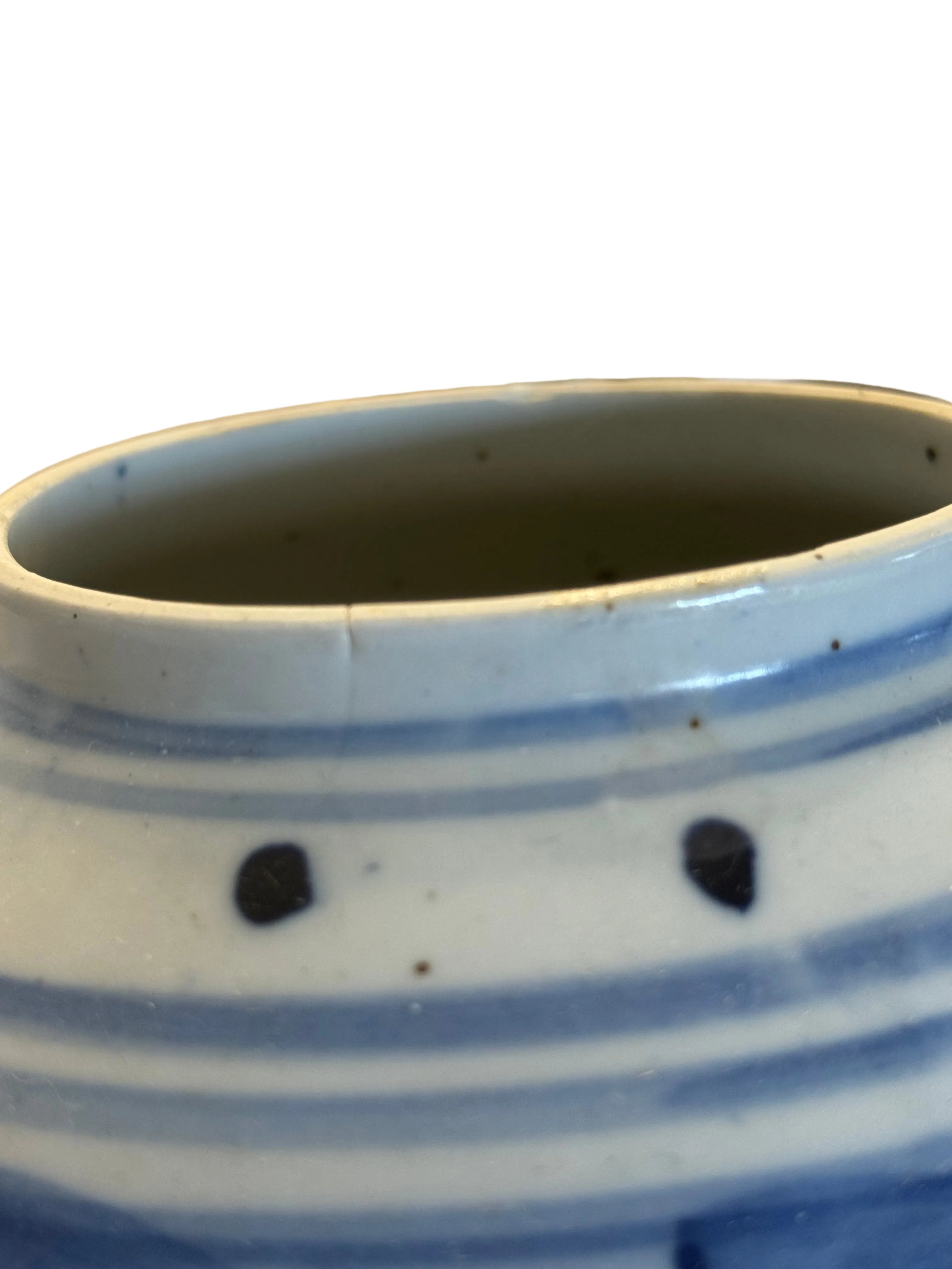 Antique Qing Dynasty Chinese Blue and White Porcelain Wedding / Water Jug