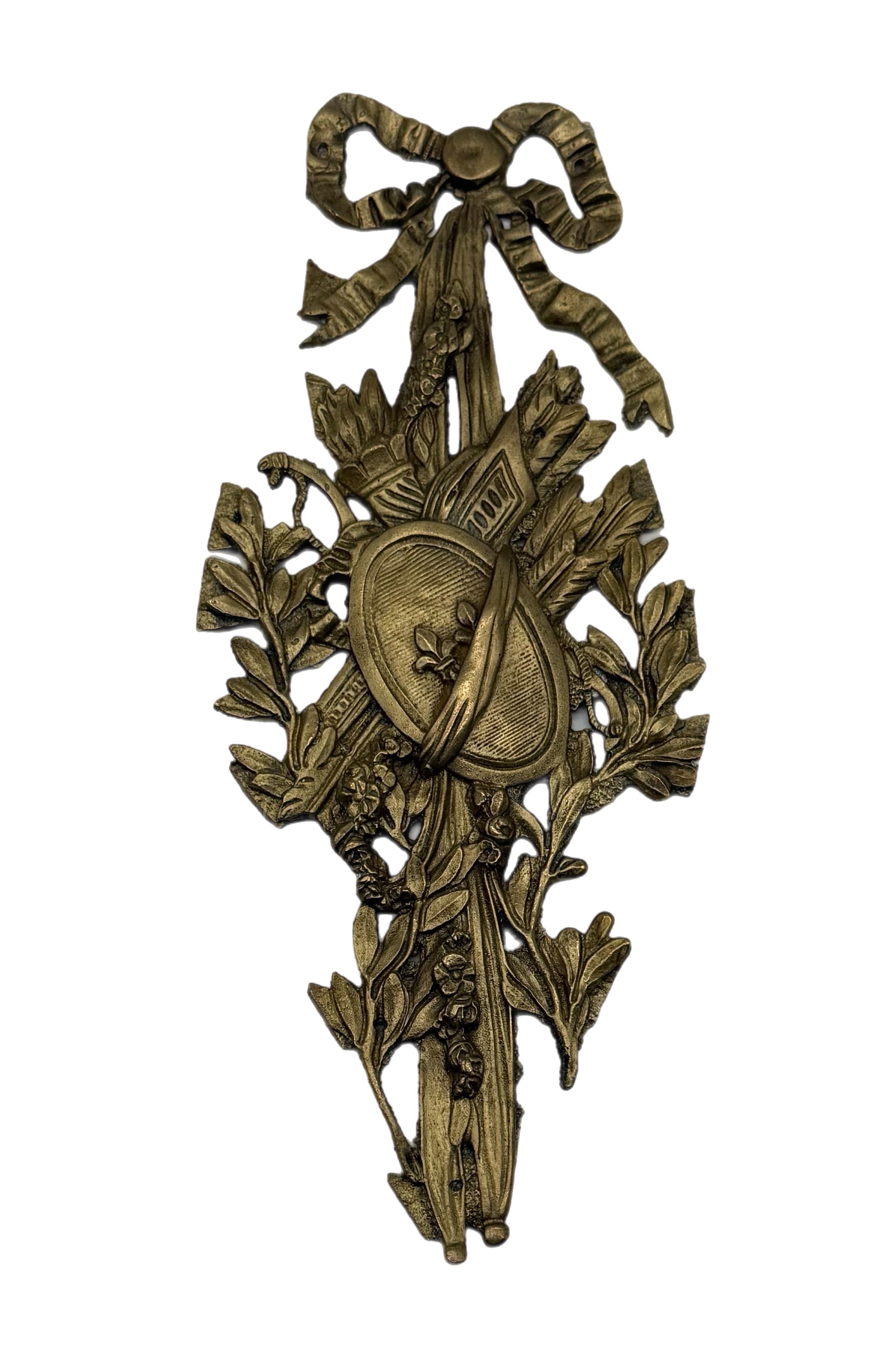 19th C. French Antique Bronze Gilt Decorative Plaque