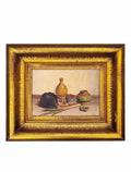 Mid 20th Century Petite European Still Life Oil in Deep Crackle Gilt Frame, Signed v. Weley