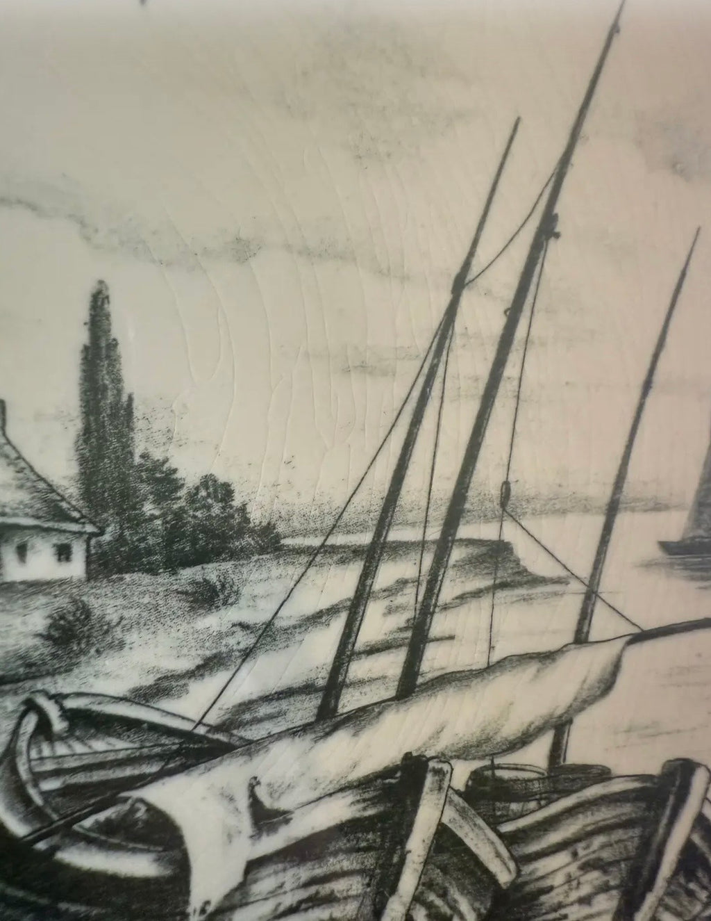 Antique Villeroy & Boch Wallerfangen 1605 Collector Plate Harbor Village Scene