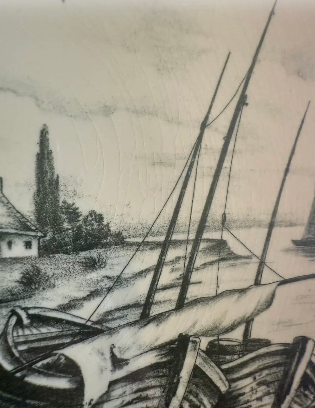 Antique Villeroy & Boch Wallerfangen 1605 Collector Plate Harbor Village Scene