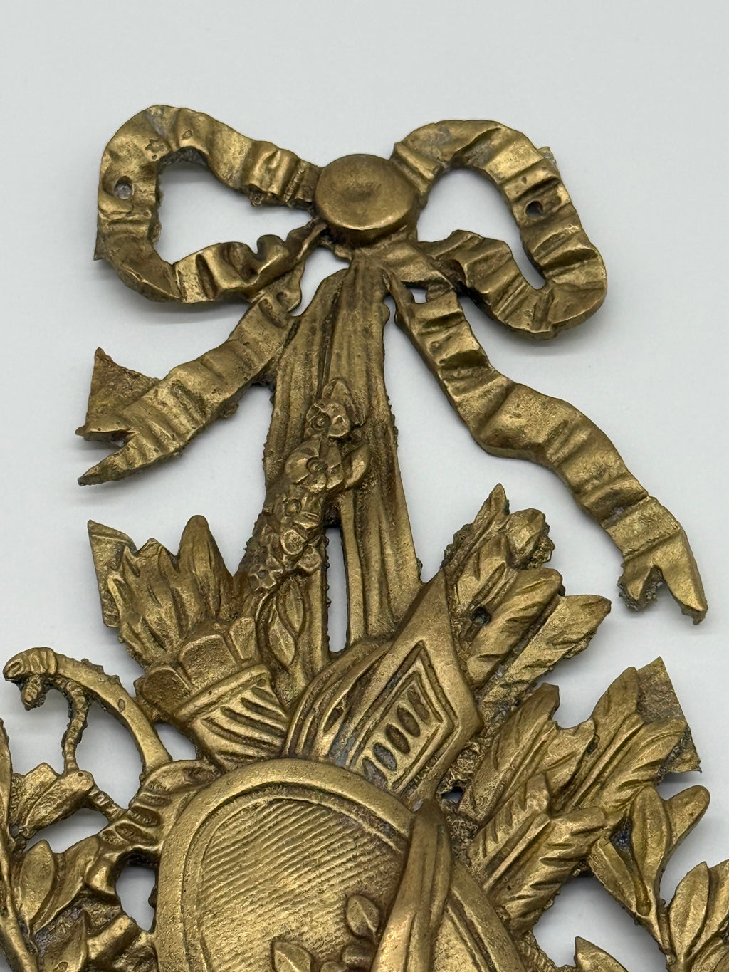 19th C. French Antique Bronze Gilt Decorative Plaque