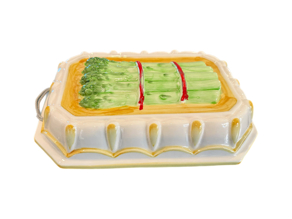 Vintage Majolica Style Asparagus Jello Mold Plaque