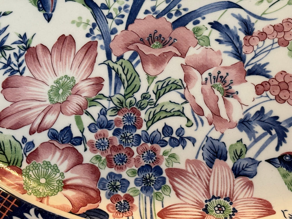Vintage Japanese Birds of Paradise Imari Style Serving Platter