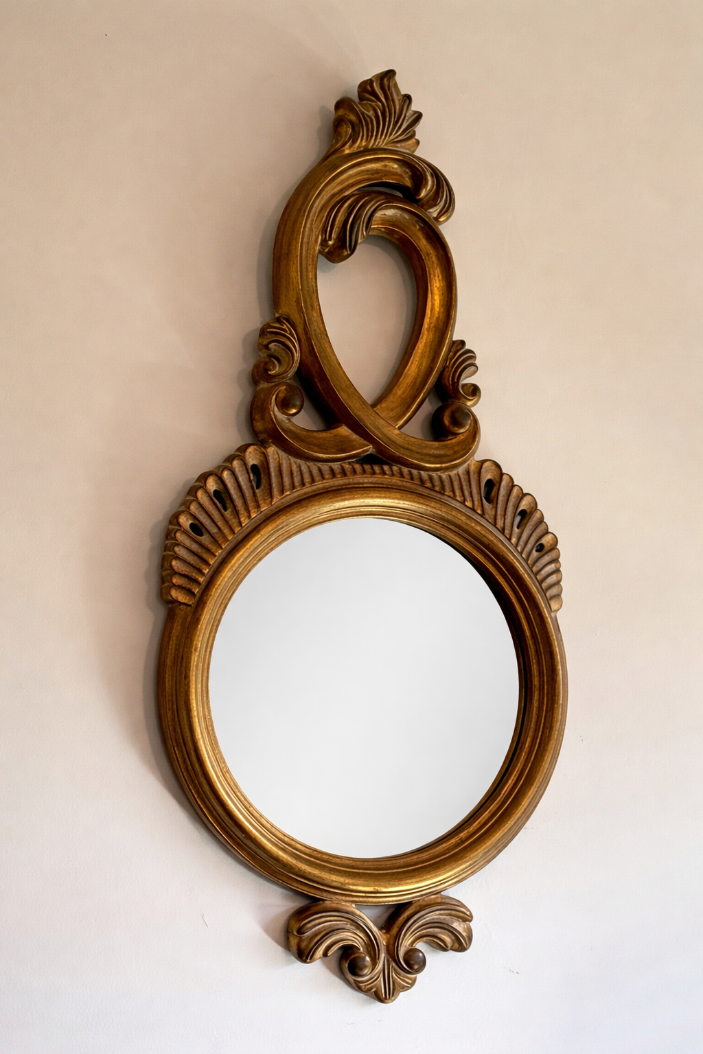 Bassett Mirror Co. Rococo Revival Gilt Wall Mirror 42”