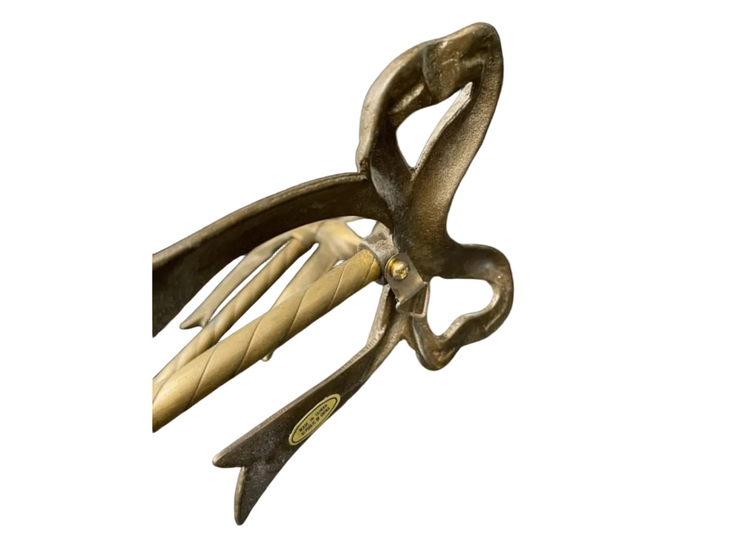 Late 20th Century Pair of Decorative Brass Wall Sconces With Bow Motif and Frosted Glass Vases