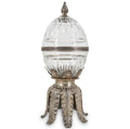 Maitland-Smith Crystal Glass and Silver Plated Pineapple or Egg Form Vessel 15”
