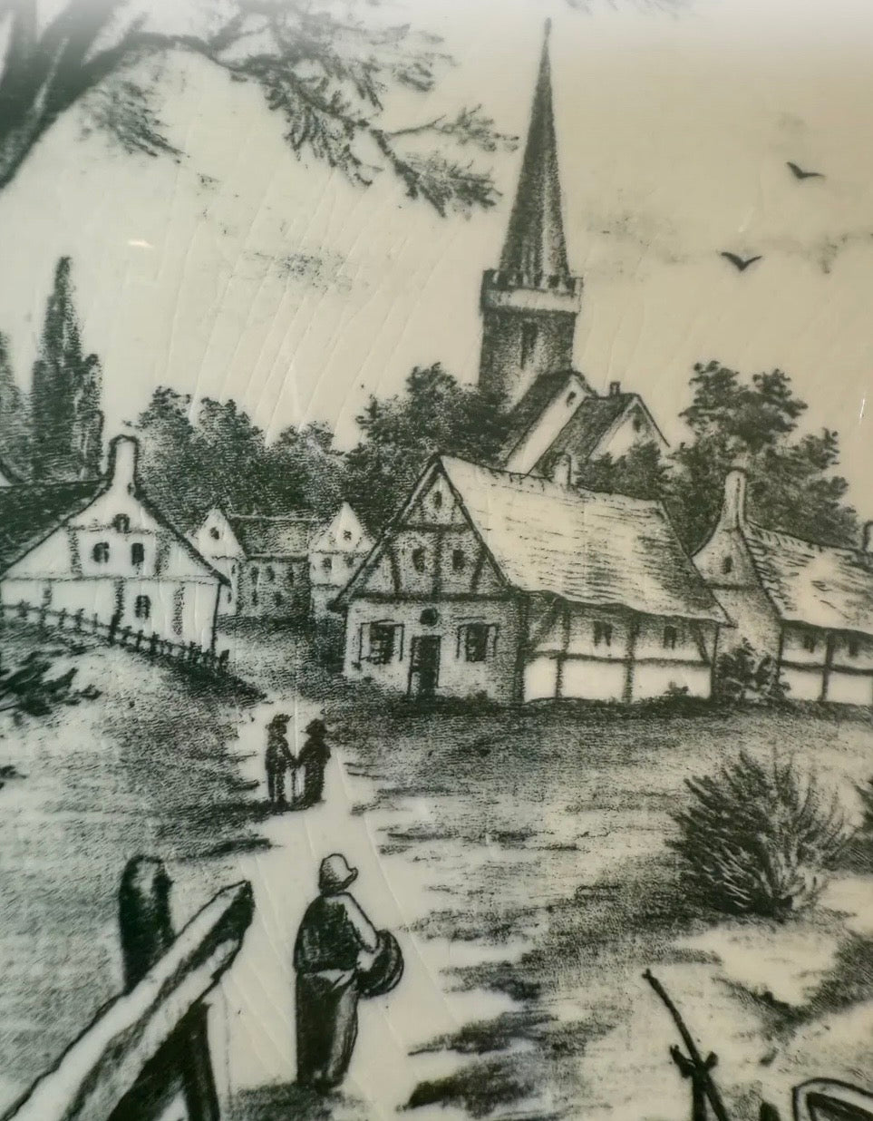Antique Villeroy & Boch Wallerfangen 1605 Collector Plate Harbor Village Scene