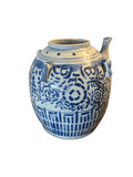 Antique Qing Dynasty Chinese Blue and White Porcelain Wedding / Water Jug