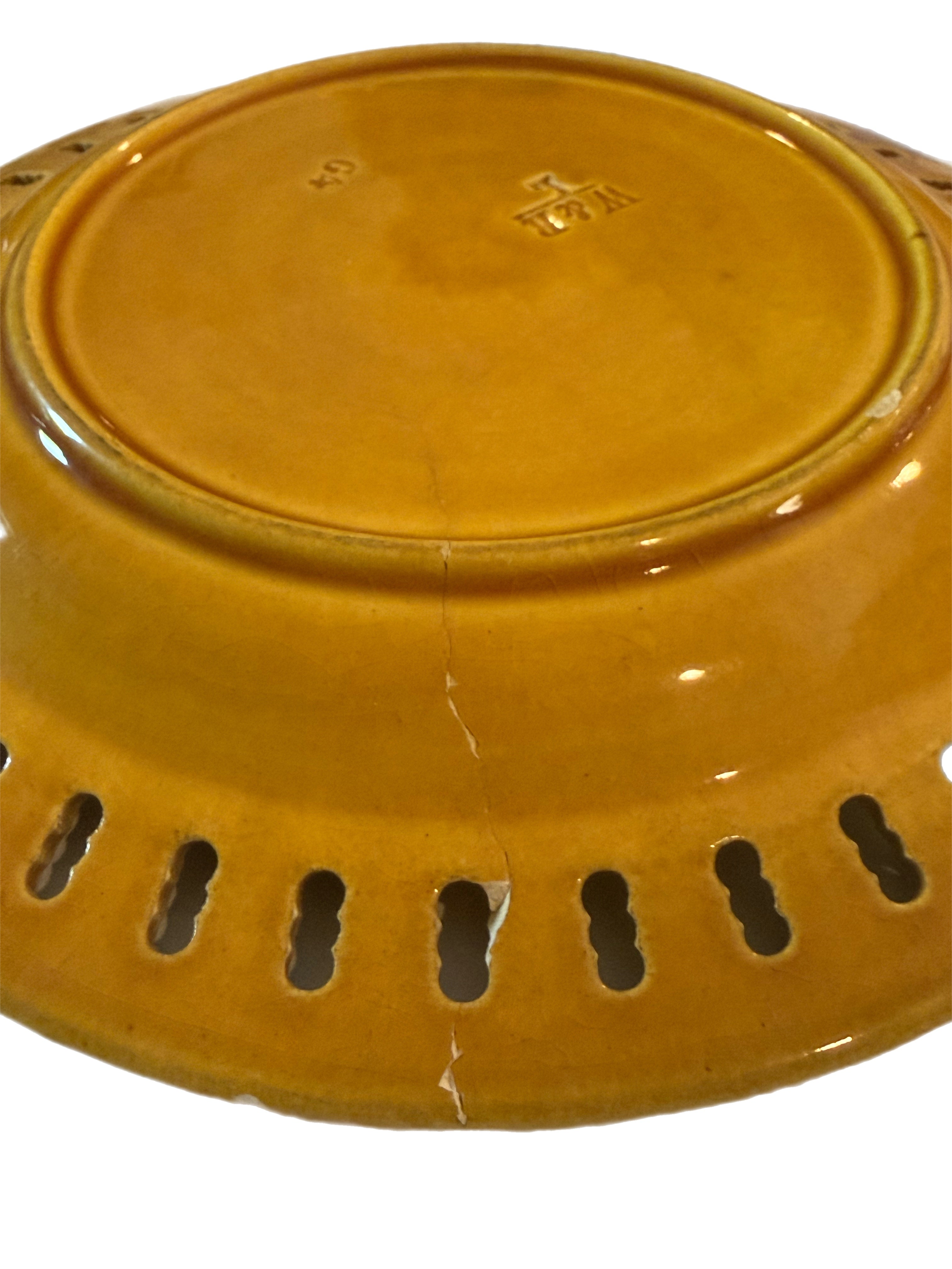 Antique 19th Century English Majolica Basketweave Dessert Service by Wittman & Roth, London (13 pcs)