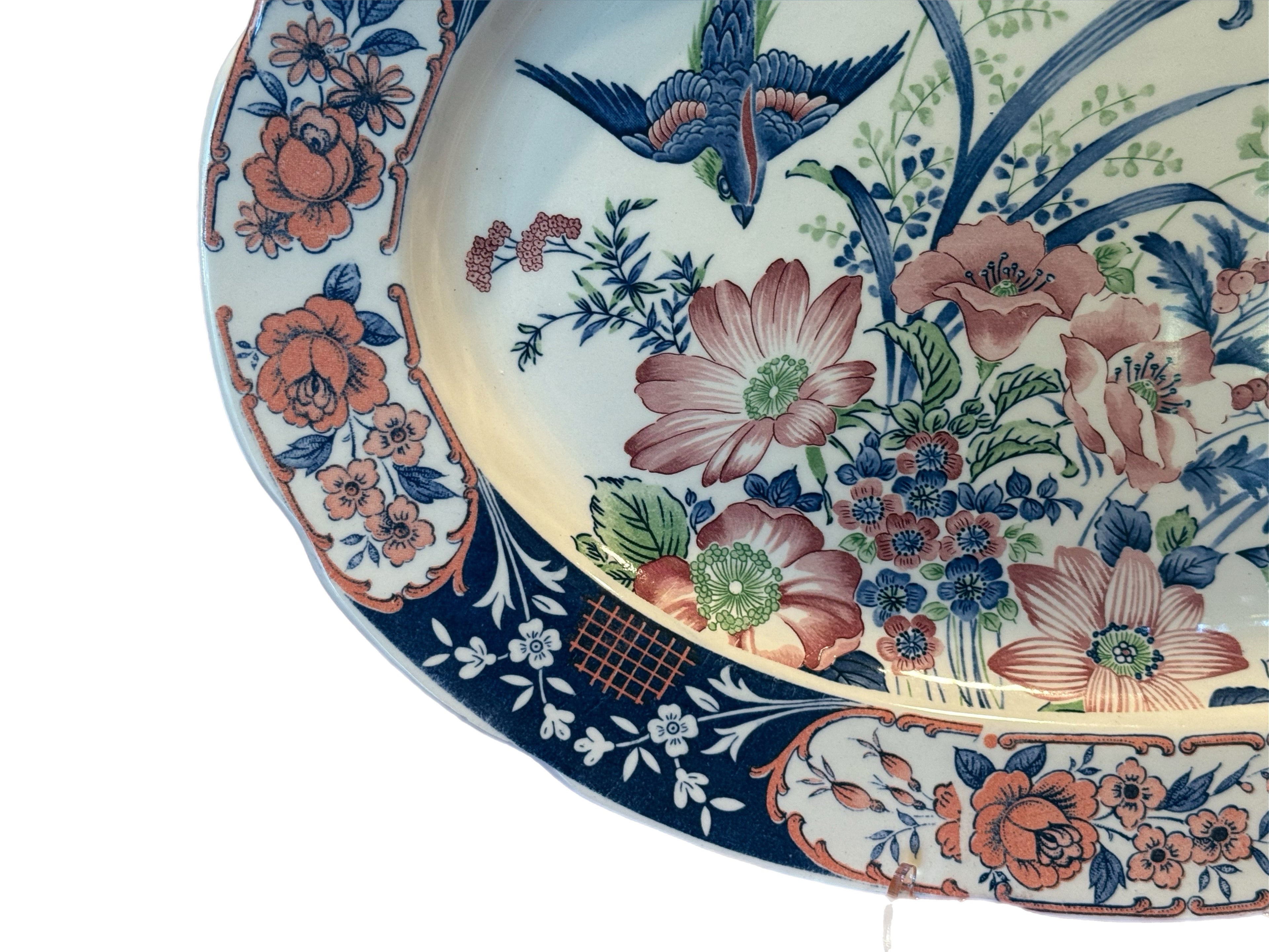 Vintage Japanese Birds of Paradise Imari Style Serving Platter