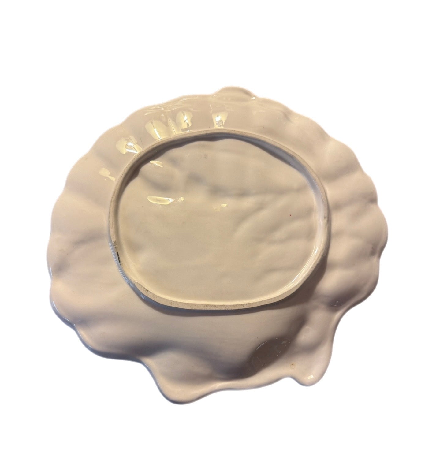 Late 20th Century Hand-Painted Raised Lobster & Lemon Ceramic Platter