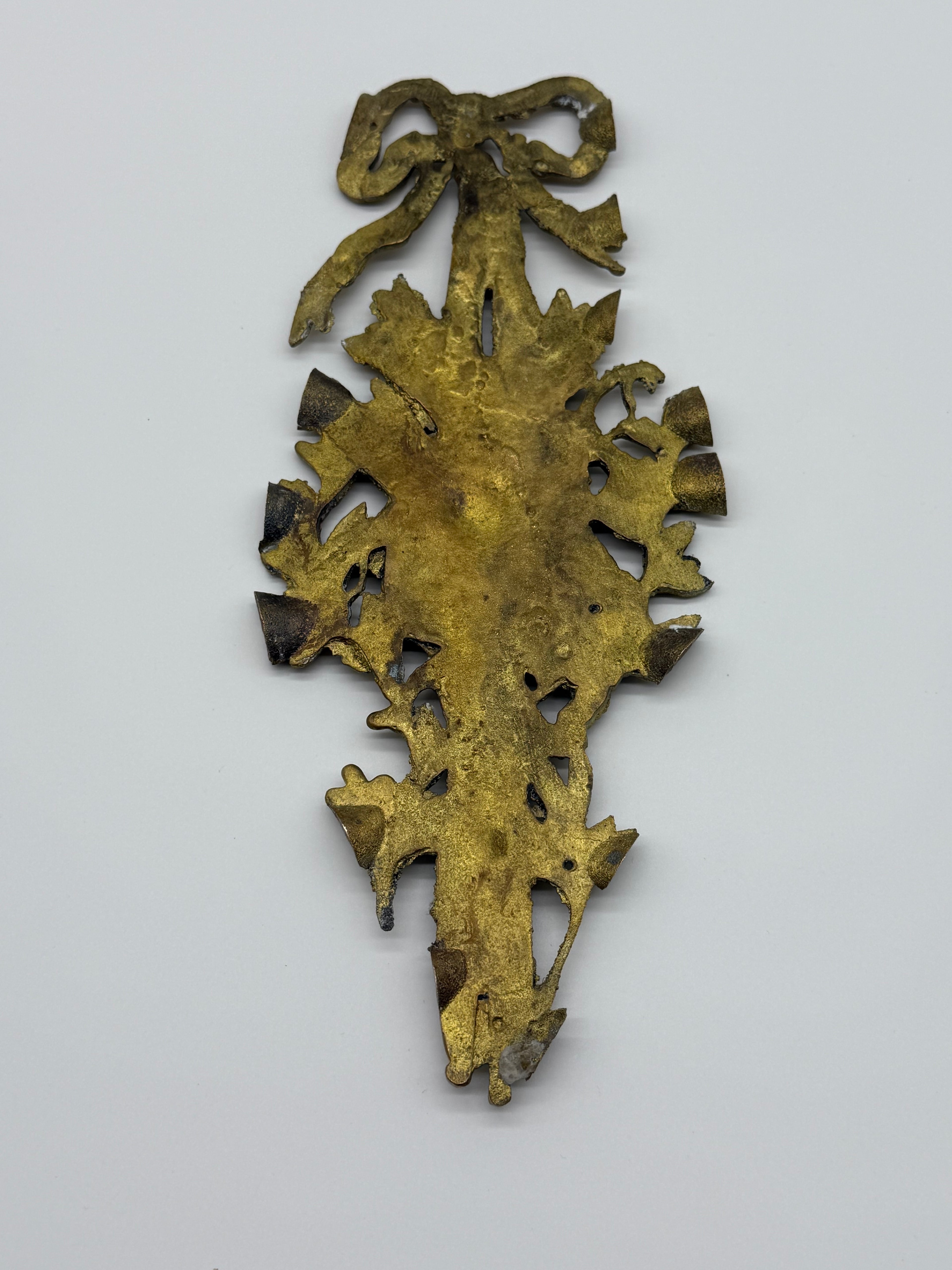 19th C. French Antique Bronze Gilt Decorative Plaque