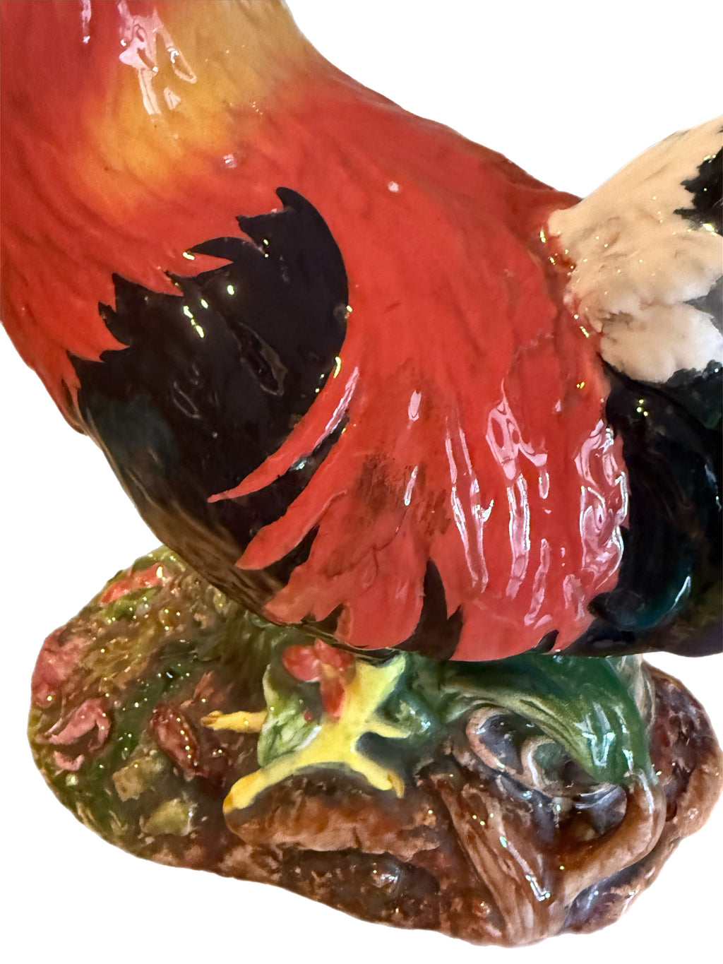 Richly-Glazed Hand-Painted Ceramic Rooster, Signed