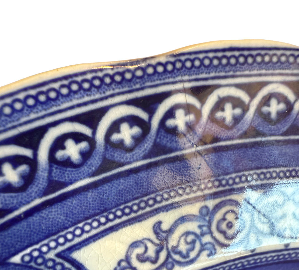 Vintage Royal Doulton Flow Blue Library of Congress Architectural Transferware Plate