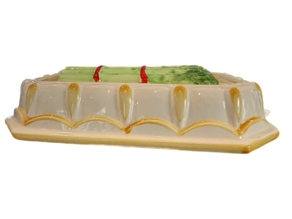 Vintage Majolica Style Asparagus Jello Mold Plaque