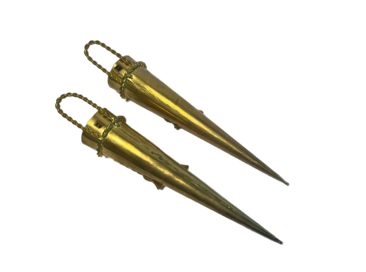 Late 20th Century Pair of Hollywood Regency Style Indian Brass Posey Wall Vases With Tassel Detail