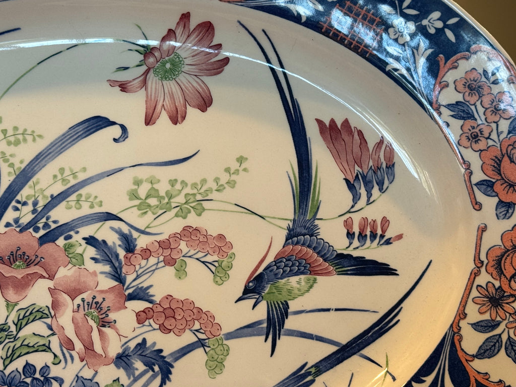 Vintage Japanese Birds of Paradise Imari Style Serving Platter